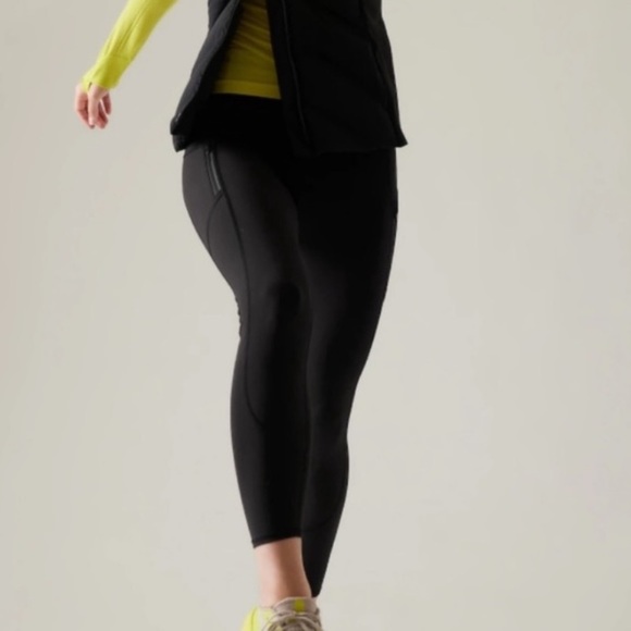 NWOT Athleta Rainier Tights Fleece Lined Black (Large) - Picture 2 of 12